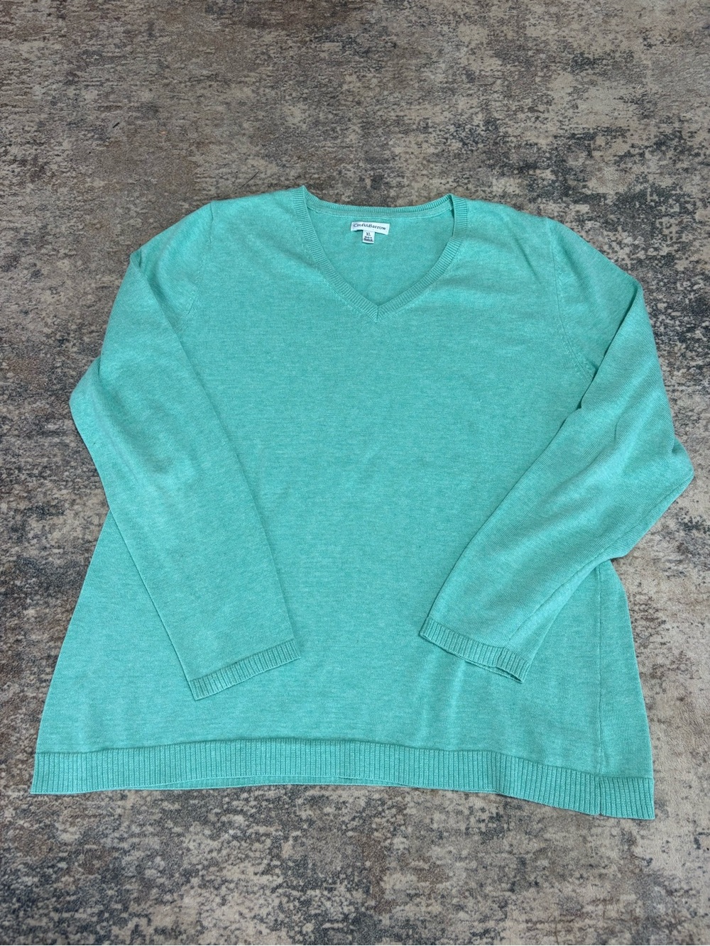 croft & barrow V-Neck Sweater - Aqua Teal